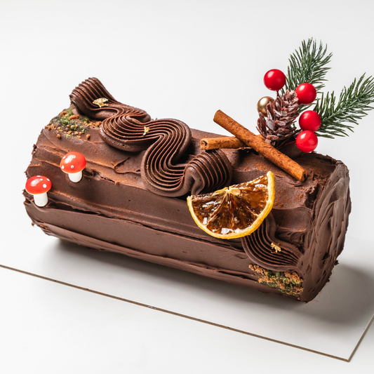 Chocolate Caramel Log Cake