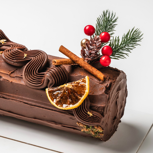 Chocolate Caramel Log Cake
